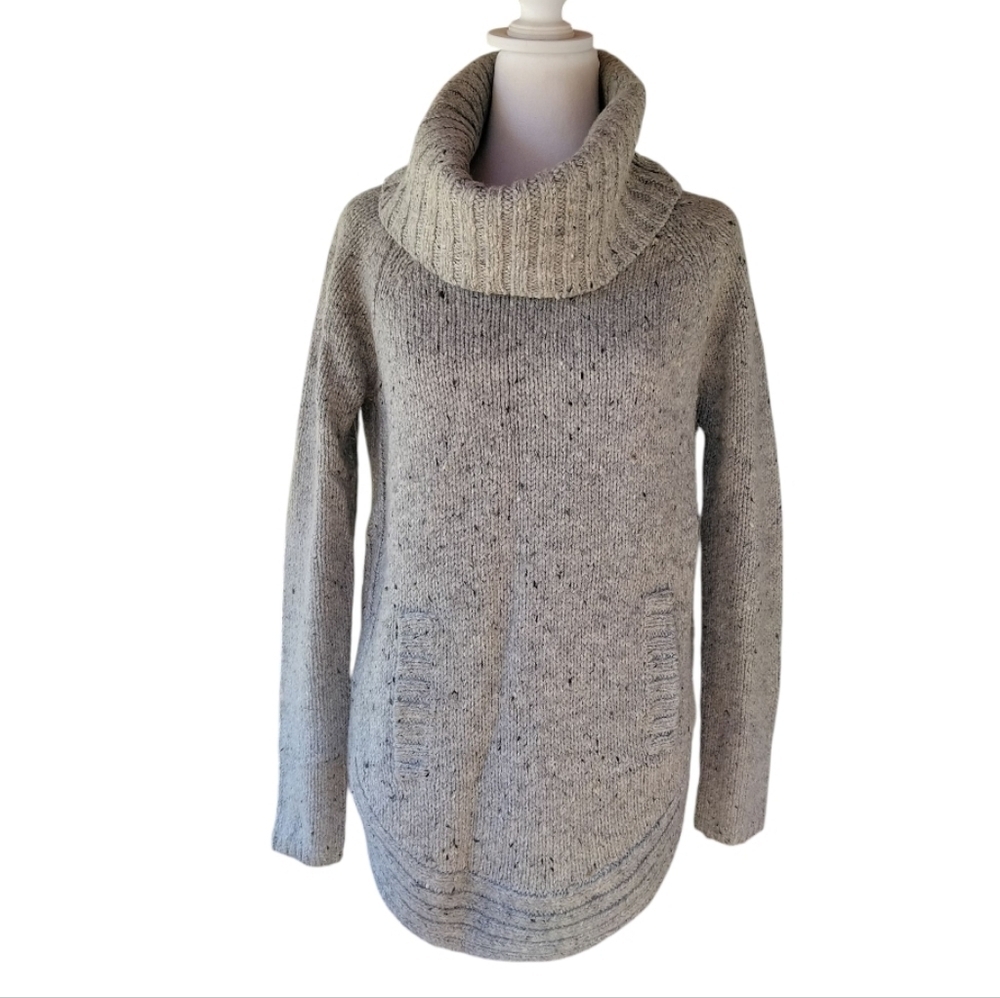 Cynthia Rowley Wool Blend Chunky Knit Turtleneck Marled Sweater Size Medium